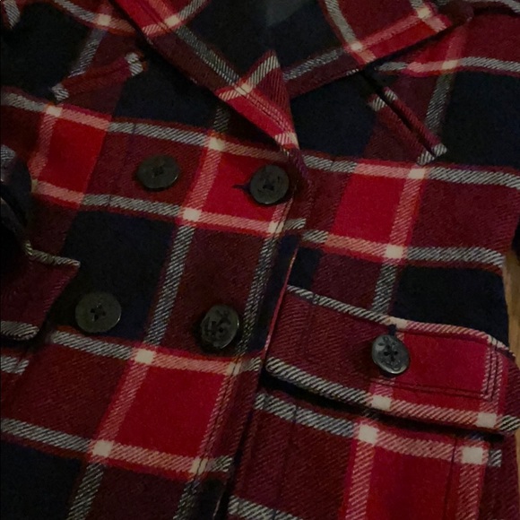 American Eagle 🦅 Plaid Pea coat - Picture 5 of 6